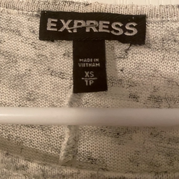 Heather gray Express color block tunic with black chiffon bottom - Picture 3 of 5